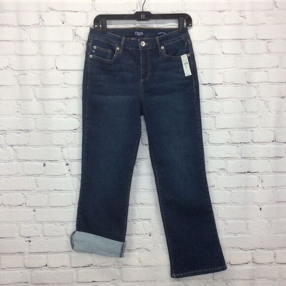 Ralph Lauren Chaps Jeans Women's Size 8/29 Mid Rise Crop Kick ‘Verona’ Dark Wash - Picture 6 of 10